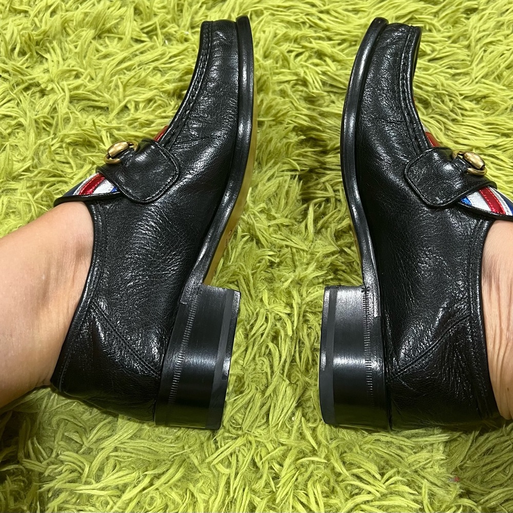 Gucci Horsebit Quentin Union Jack British Flag BlackRunway Loafer RARE!!Size 6,5 - Picture 11 of 12